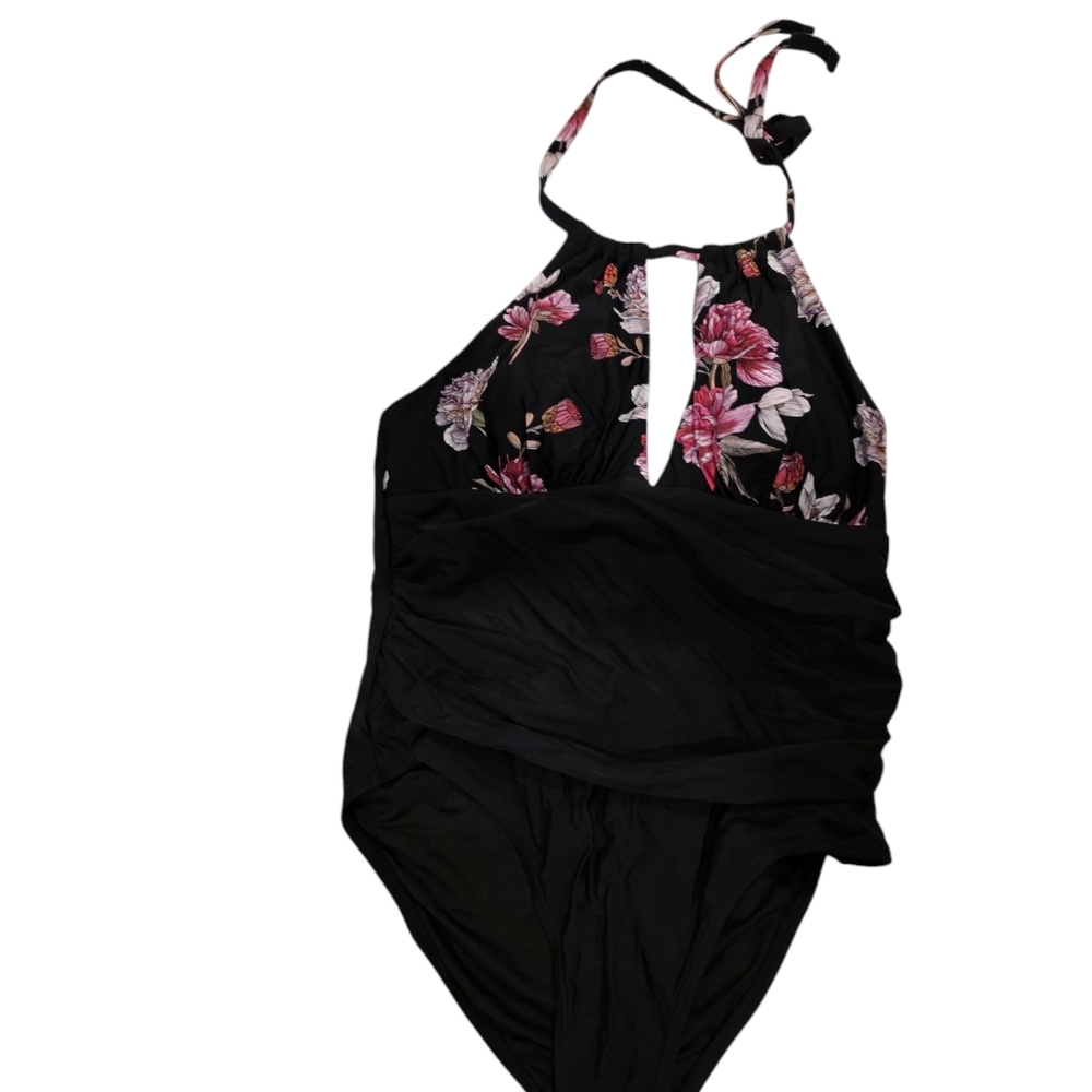 Cupshe Black Floral One Piece Swimsuit